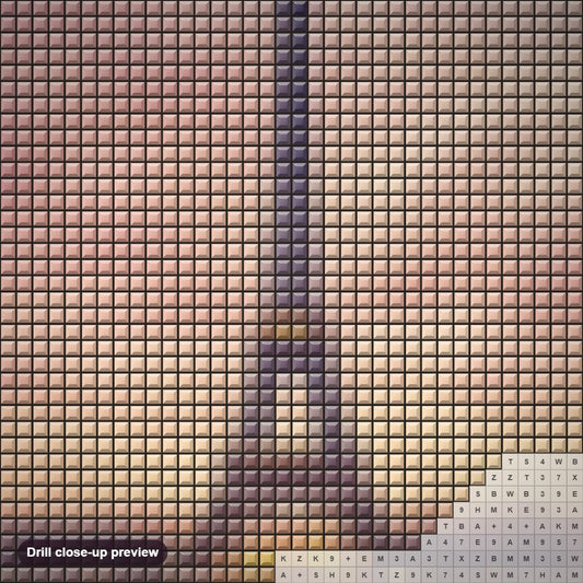 Close-up preview of the Paris Beauty diamond painting with square 5D drills and printed canvas symbols