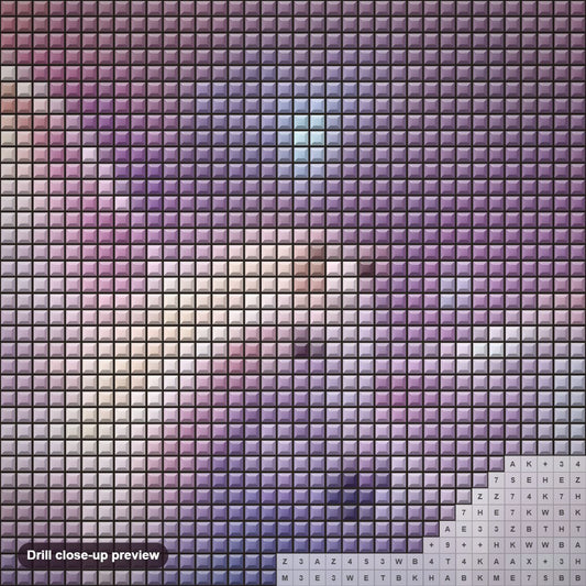 Close-up preview of the Pegasus Mythological Unicorn diamond painting with square 5D drills and printed canvas symbols