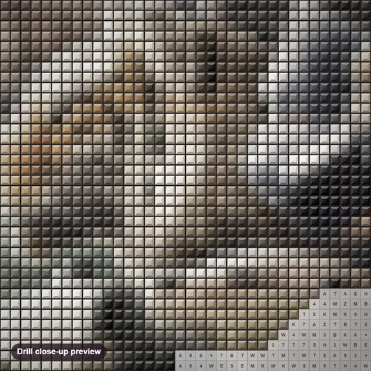Close-up preview of the Pelican & Herd of Animals diamond painting with square 5D drills and printed canvas symbols