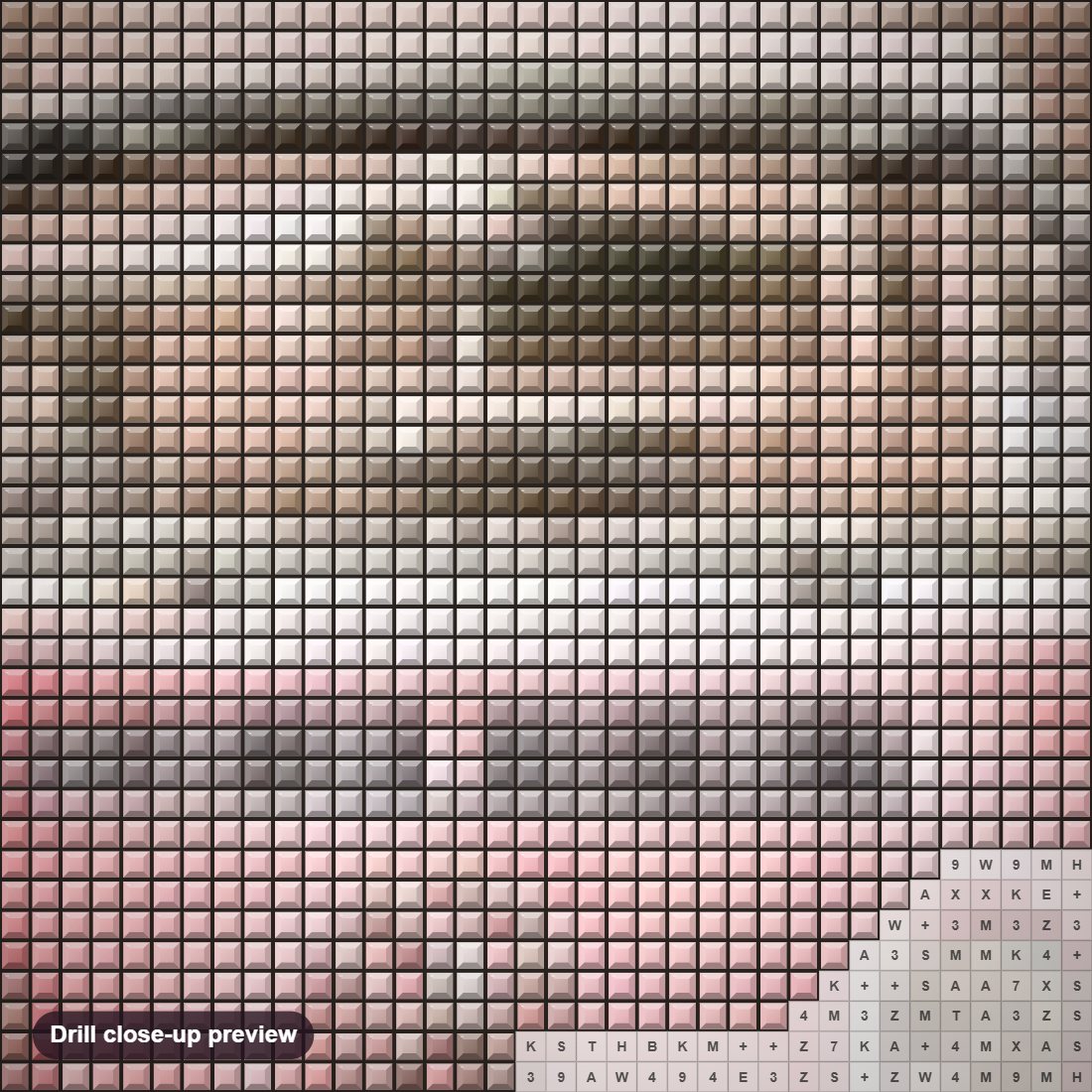 Close-up preview of the Pink Ride | Full Drill Diamond Painting Kits diamond painting with square 5D drills and printed canvas symbols