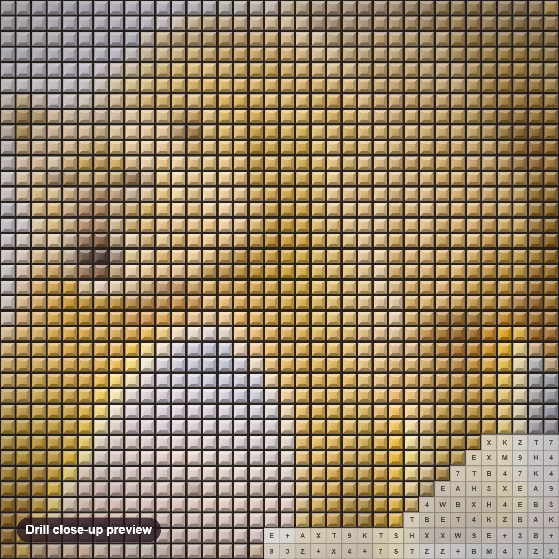 Close-up preview of the Polar Bear at Sundown diamond painting with square 5D drills and printed canvas symbols