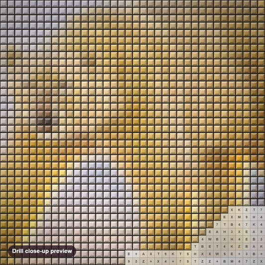Close-up preview of the Polar Bear at Sundown diamond painting with square 5D drills and printed canvas symbols