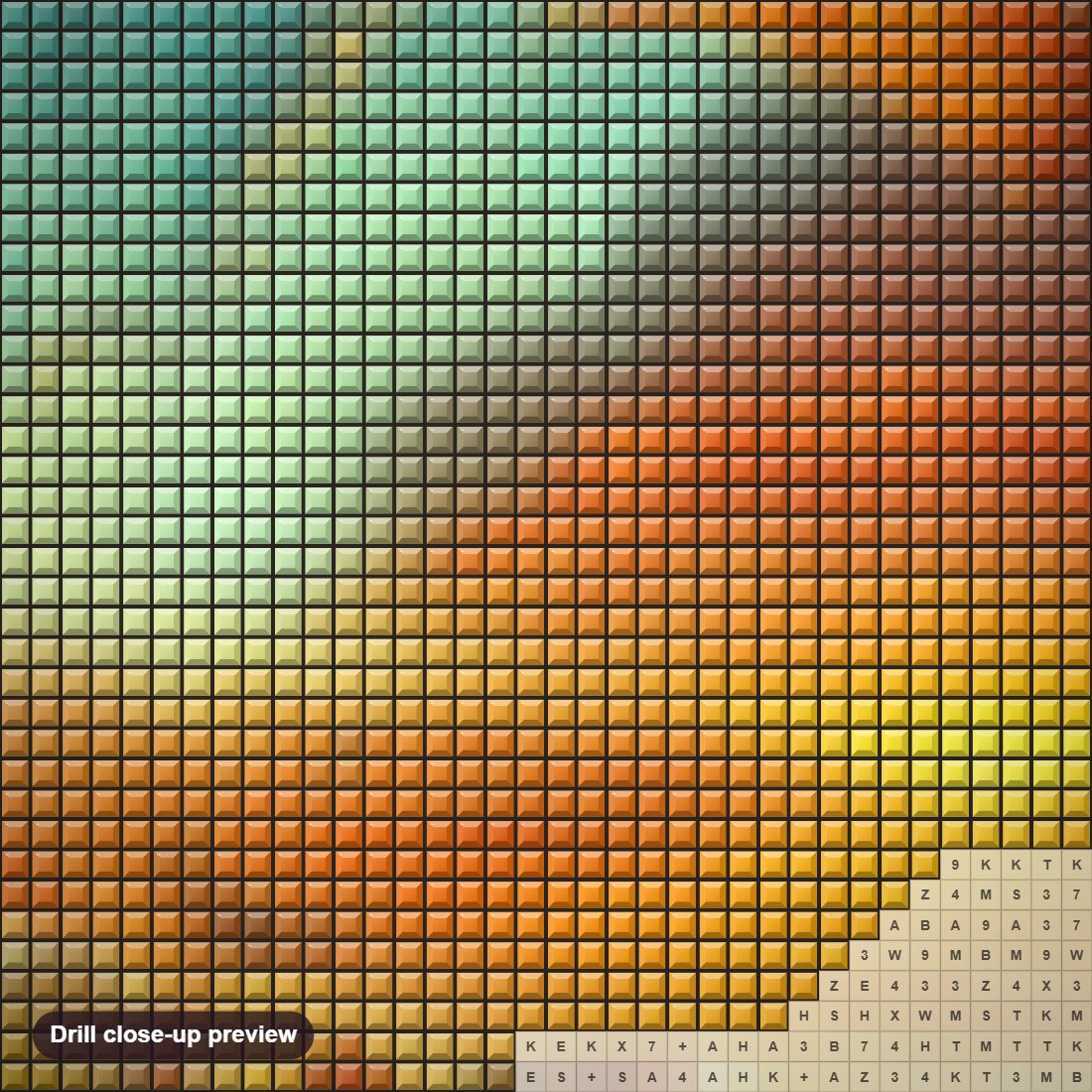 Close-up preview of the Rhads Lords of the Winds diamond painting with square 5D drills and printed canvas symbols
