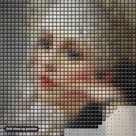 Close-up preview of the Russian Heritage diamond painting with square 5D drills and printed canvas symbols