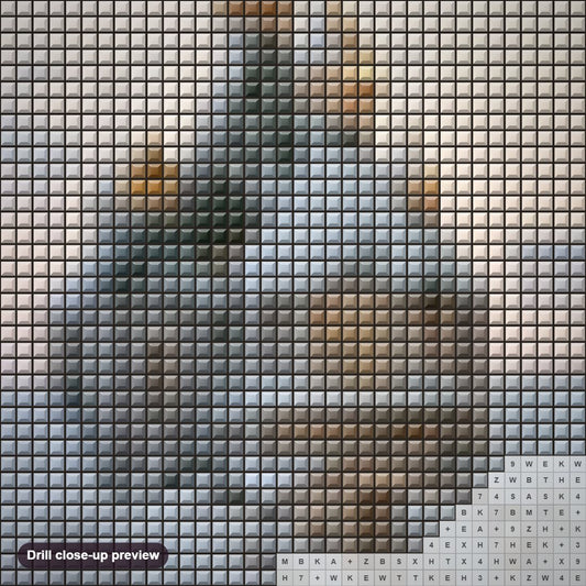 Close-up preview of the Russian Orthodox Church Winter diamond painting with square 5D drills and printed canvas symbols