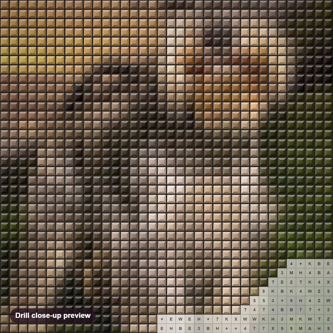 Close-up preview of the Schnauzer Dog diamond painting with square 5D drills and printed canvas symbols