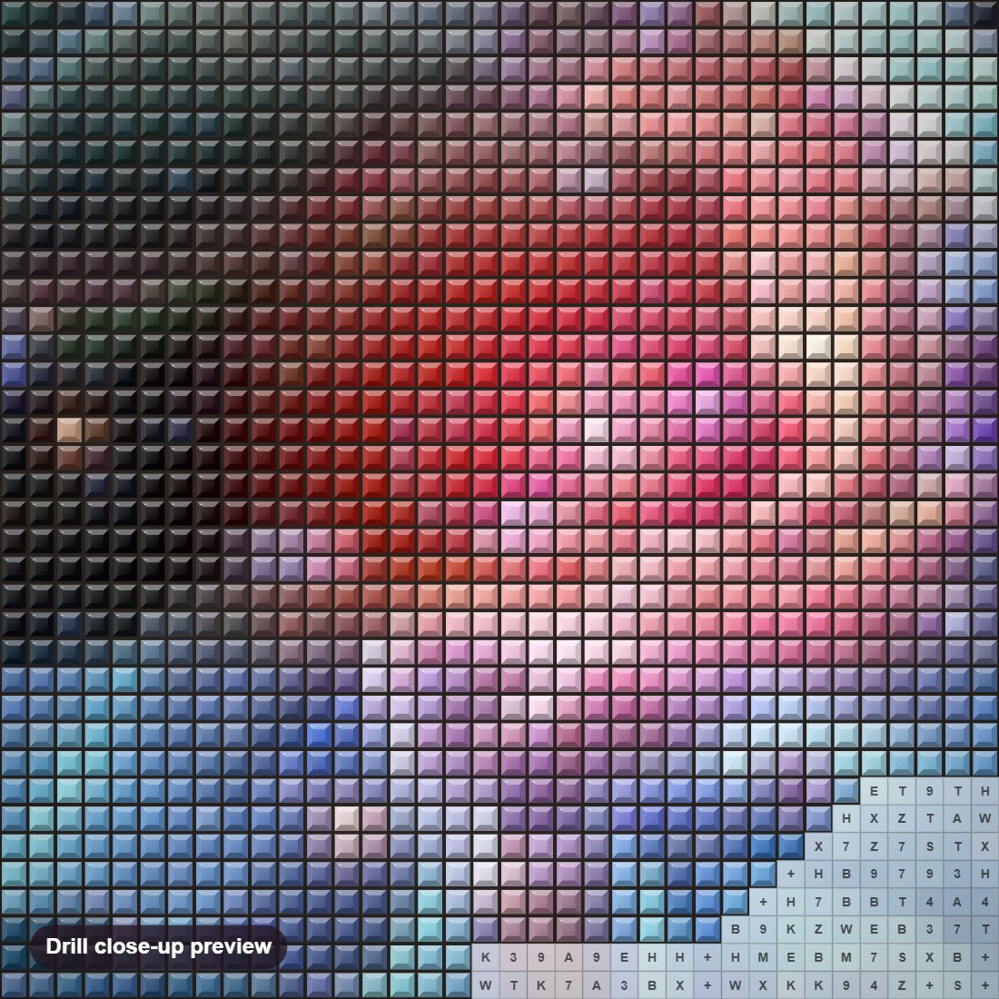 Close-up preview of the Scorpio Zodiac diamond painting with square 5D drills and printed canvas symbols