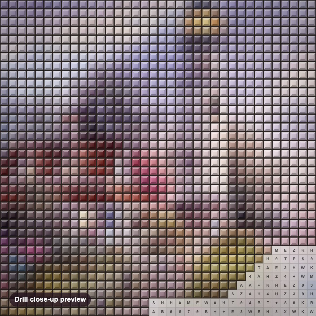 Close-up preview of the Seaside Light House diamond painting with square 5D drills and printed canvas symbols