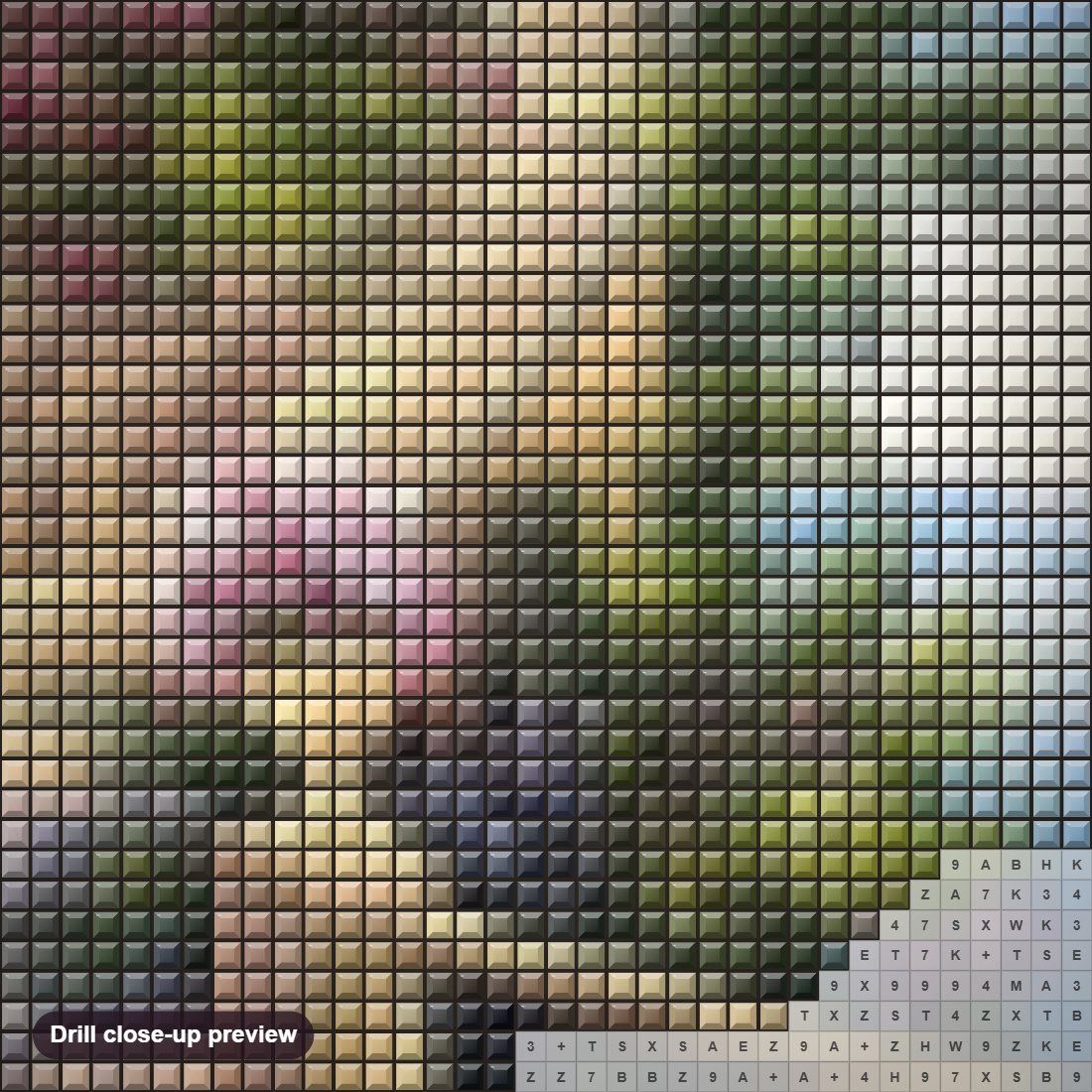 Close-up preview of the Seaside Light Villa Stairs diamond painting with square 5D drills and printed canvas symbols