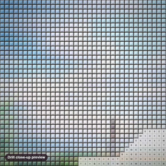 Close-up preview of the Second Harvest diamond painting with square 5D drills and printed canvas symbols