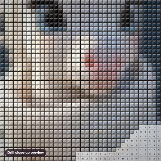 Close-up preview of the Small Stepper Little Horse diamond painting with square 5D drills and printed canvas symbols