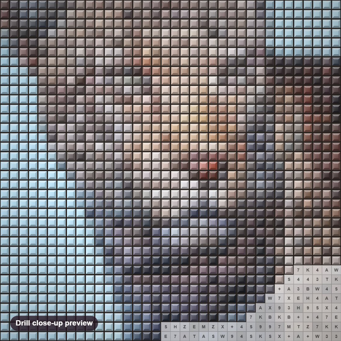 Close-up preview of the South African Leopard diamond painting with square 5D drills and printed canvas symbols