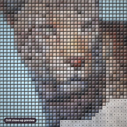 Close-up preview of the South African Leopard diamond painting with square 5D drills and printed canvas symbols