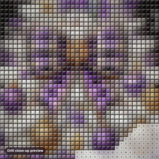 Close-up preview of the Sparkling Celebration diamond painting with square 5D drills and printed canvas symbols