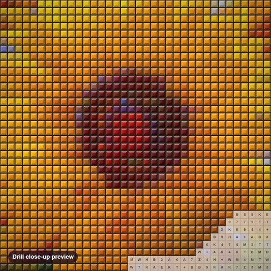 Close-up preview of the Spell bound diamond painting with square 5D drills and printed canvas symbols