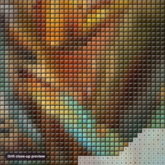 Close-up preview of the Spirit of the Butterfly diamond painting with square 5D drills and printed canvas symbols