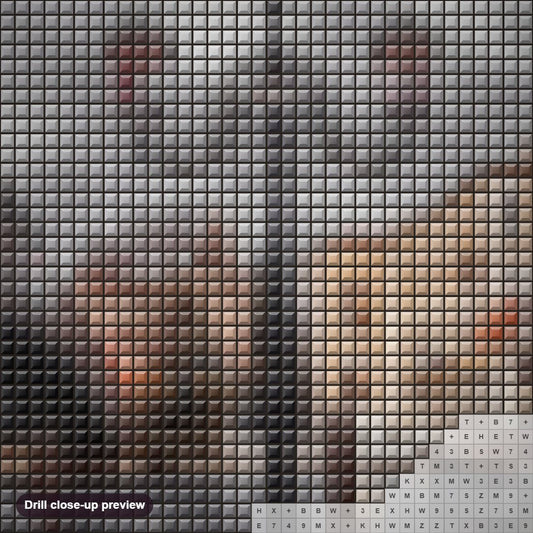 Close-up preview of the St. Mark's diamond painting with square 5D drills and printed canvas symbols