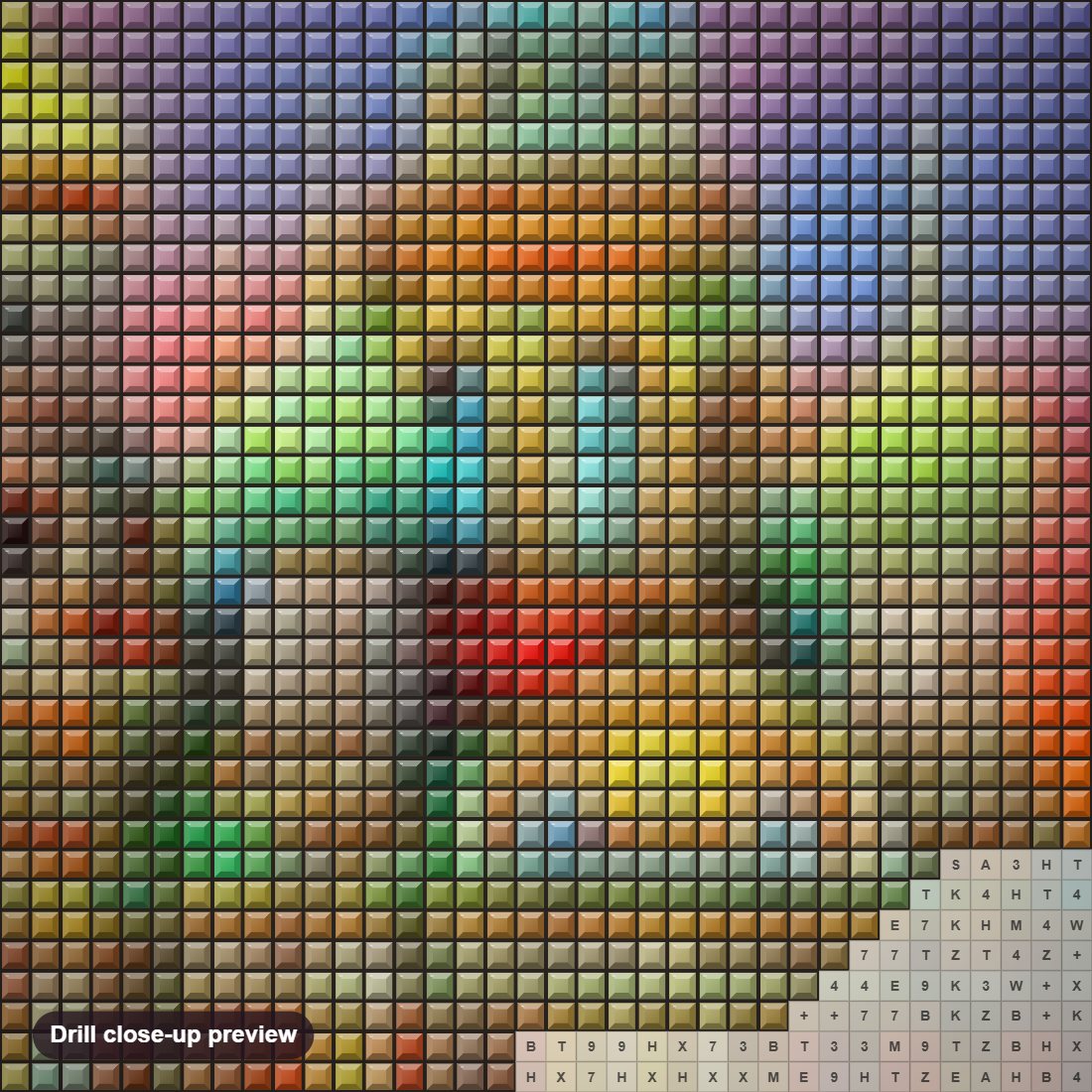 Close-up preview of the St Petersburg Cathedral Moscow diamond painting with square 5D drills and printed canvas symbols