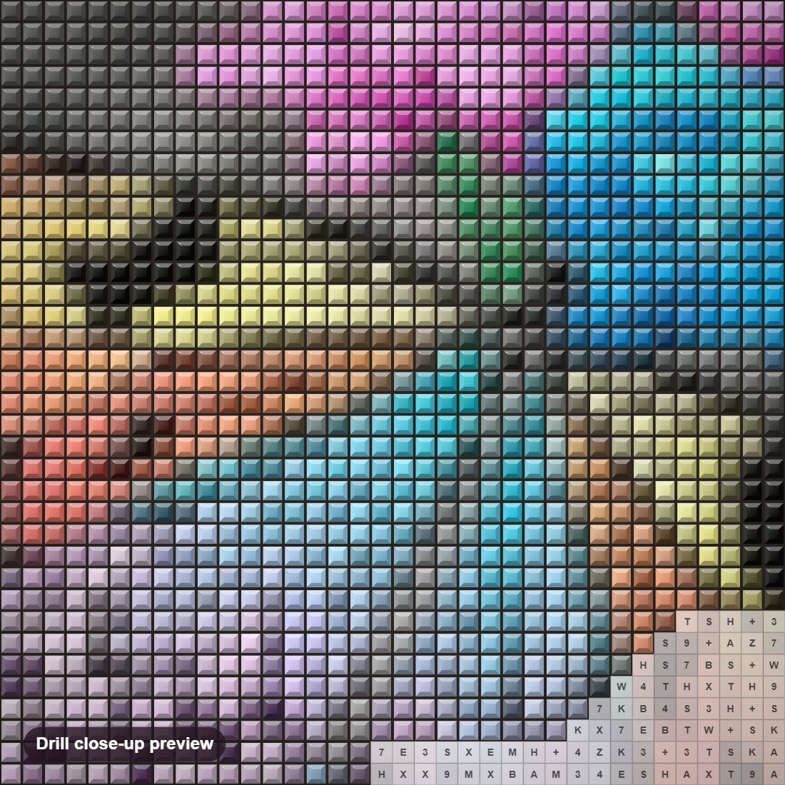 Close-up preview of the Stunning Butterfly & Flowers diamond painting with square 5D drills and printed canvas symbols