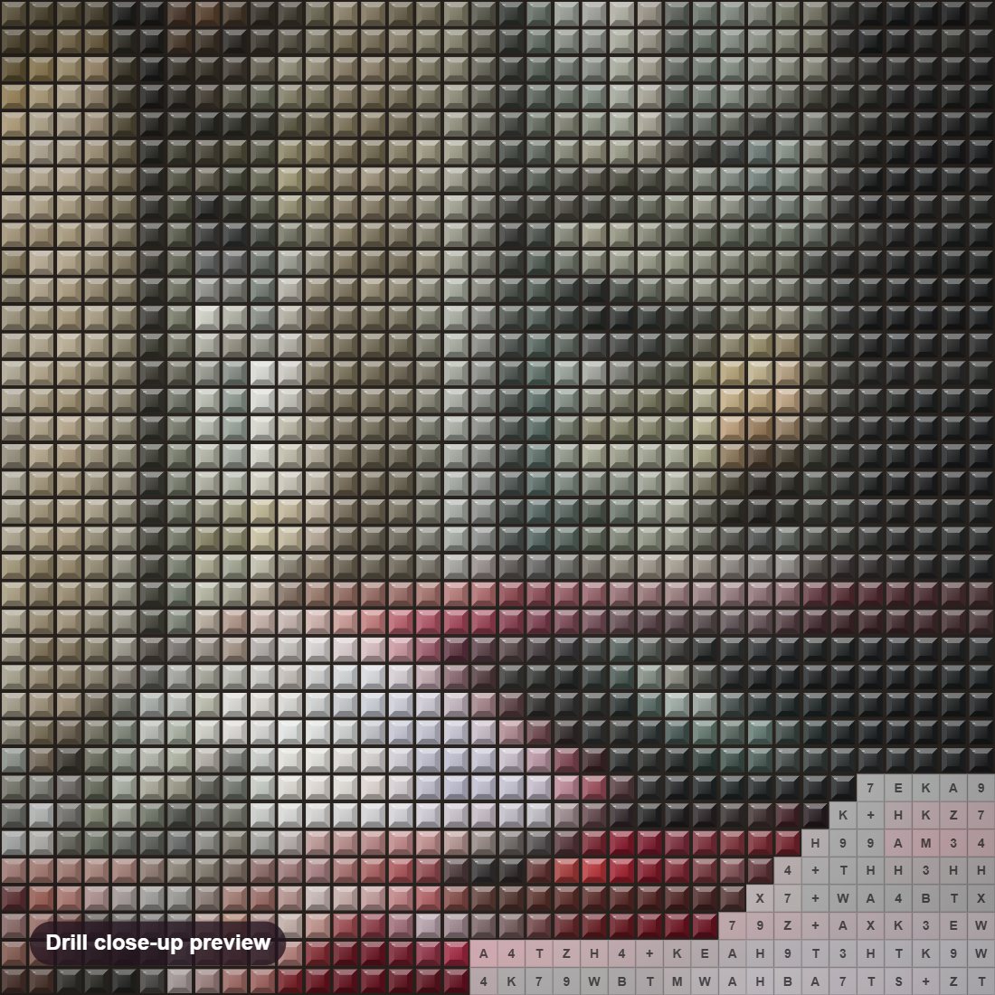 Close-up preview of the Stunning Car diamond painting with square 5D drills and printed canvas symbols