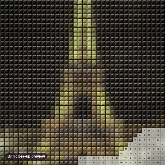 Close-up preview of the Stunning Eiffel Tower in Night Lights diamond painting with square 5D drills and printed canvas symbols
