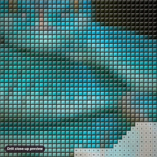 Close-up preview of the Sundas Lesser Island Pit Viper diamond painting with square 5D drills and printed canvas symbols