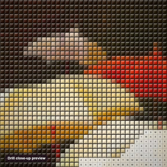 Close-up preview of the Talk of the Town diamond painting with square 5D drills and printed canvas symbols