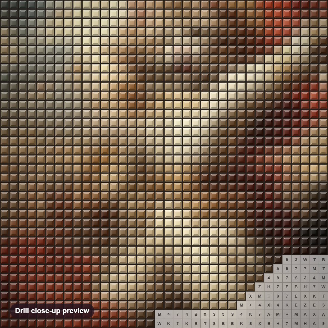 Close-up preview of the The Battle Has Just Begun diamond painting with square 5D drills and printed canvas symbols