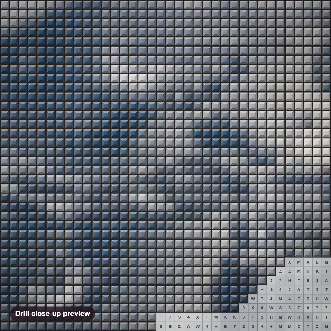 Close-up preview of the The Galapagos Islands diamond painting with square 5D drills and printed canvas symbols