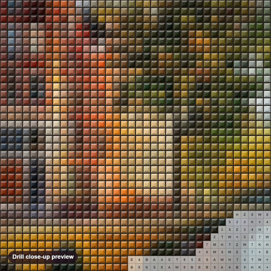 Close-up preview of the The Gateway to Amsterdam diamond painting with square 5D drills and printed canvas symbols