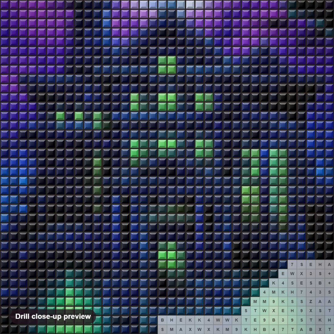 Close-up preview of the The Haunted House diamond painting with square 5D drills and printed canvas symbols
