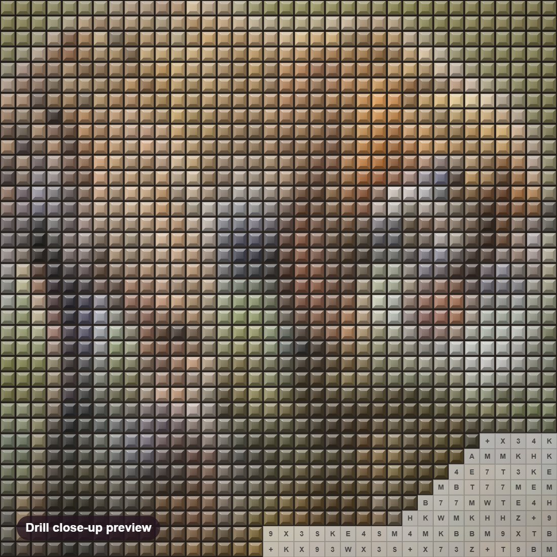 Close-up preview of the The One That Got Away diamond painting with square 5D drills and printed canvas symbols