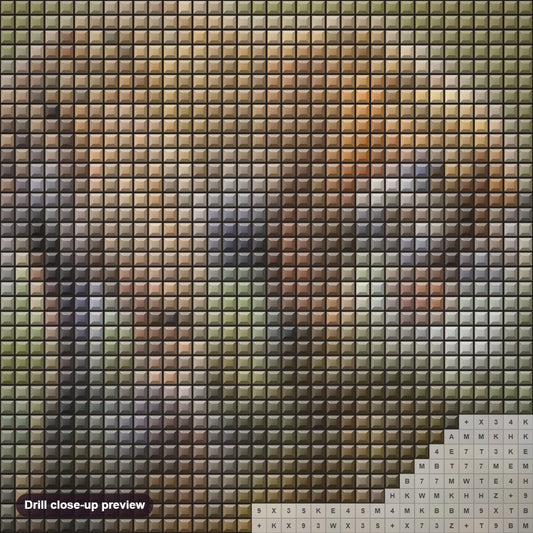 Close-up preview of the The One That Got Away diamond painting with square 5D drills and printed canvas symbols