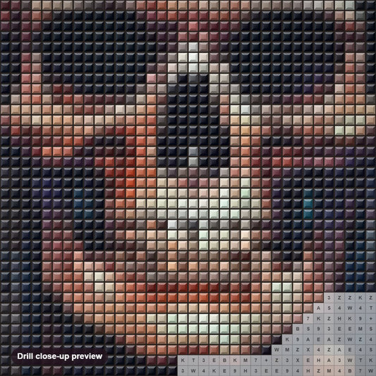 Close-up preview of the The Pirate Leader diamond painting with square 5D drills and printed canvas symbols