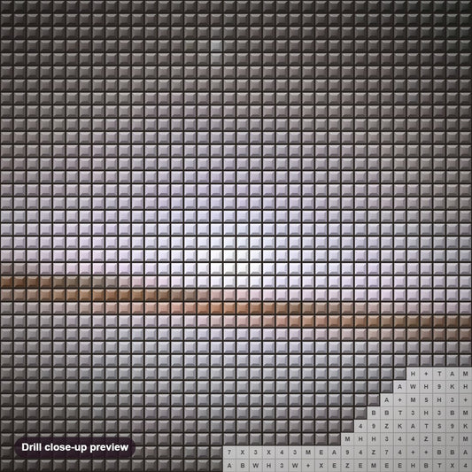 Close-up preview of the The Sombrero Galaxy diamond painting with square 5D drills and printed canvas symbols