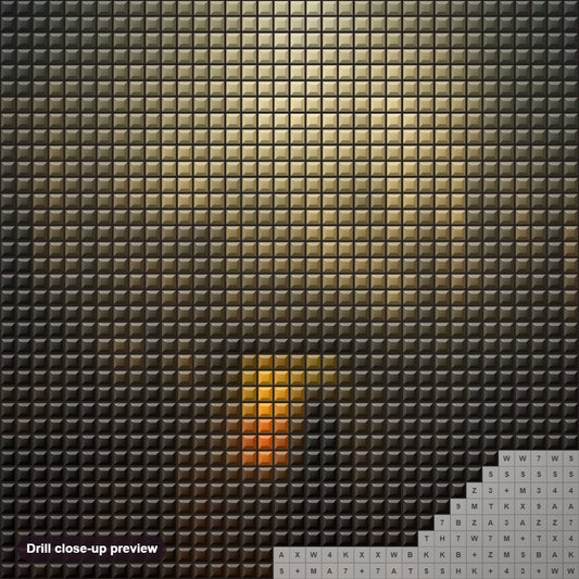 Close-up preview of the There's No Way Out diamond painting with square 5D drills and printed canvas symbols