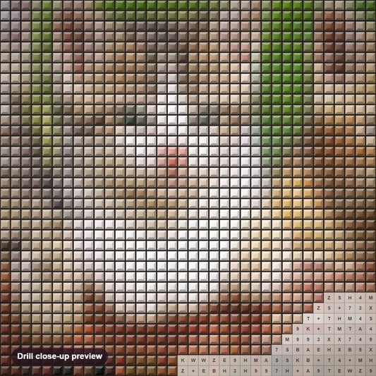 Close-up preview of the Three Lovely Kittens diamond painting with square 5D drills and printed canvas symbols