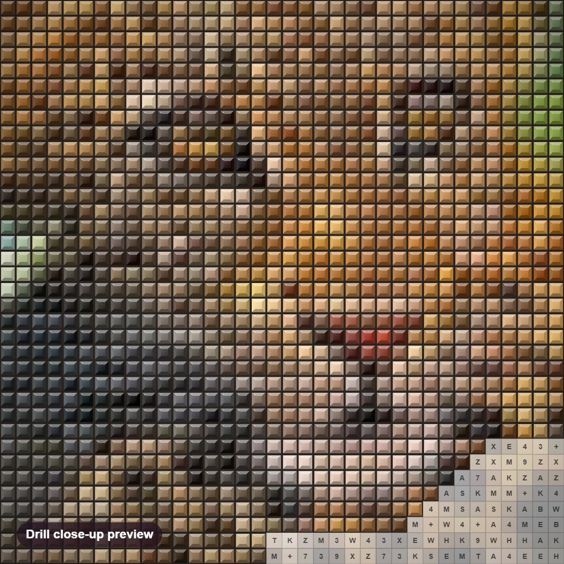 Close-up preview of the Tree Hugger Leopard Cub diamond painting with square 5D drills and printed canvas symbols