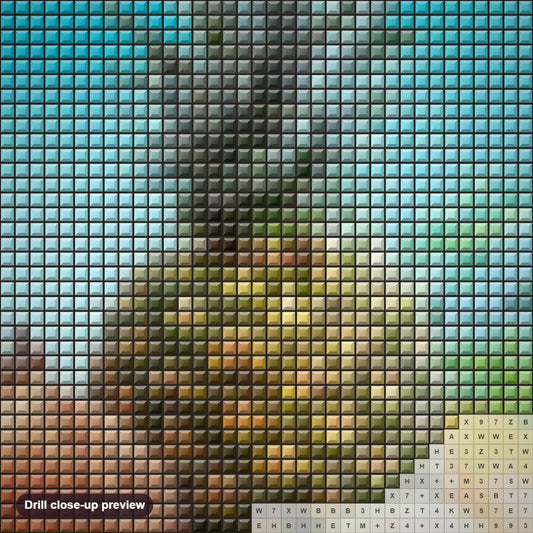 Close-up preview of the Tropical Fruits diamond painting with square 5D drills and printed canvas symbols