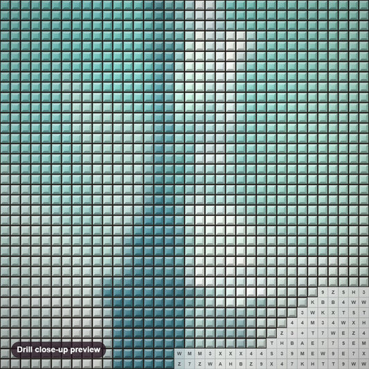 Close-up preview of the United States New York diamond painting with square 5D drills and printed canvas symbols