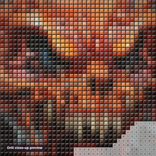 Close-up preview of the Vampire Skull diamond painting with square 5D drills and printed canvas symbols