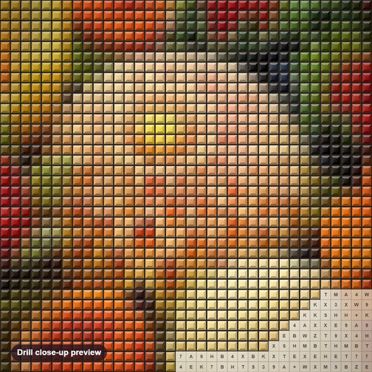 Close-up preview of the Vegetable Art diamond painting with square 5D drills and printed canvas symbols
