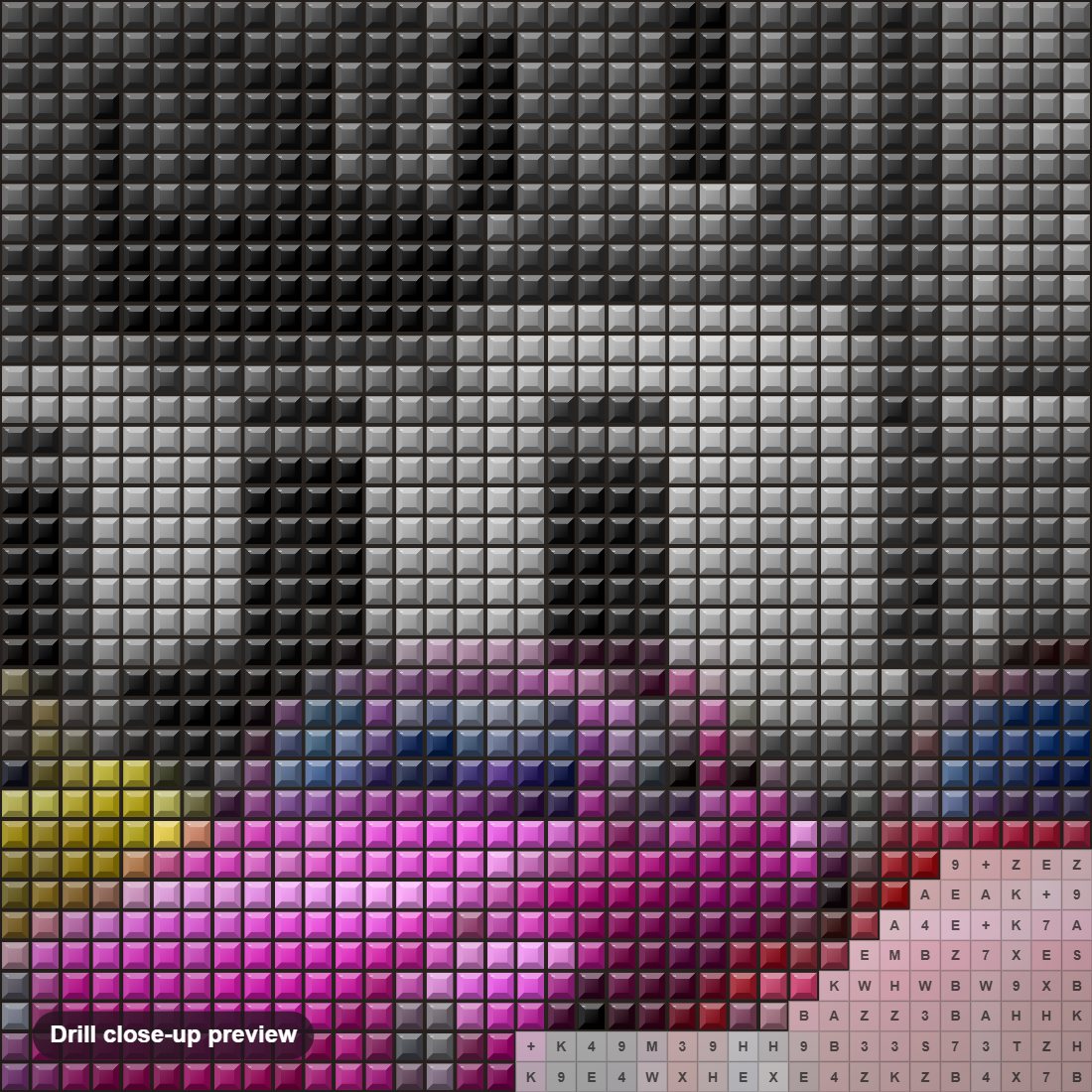 Close-up preview of the Vintage cars and old city diamond painting with square 5D drills and printed canvas symbols