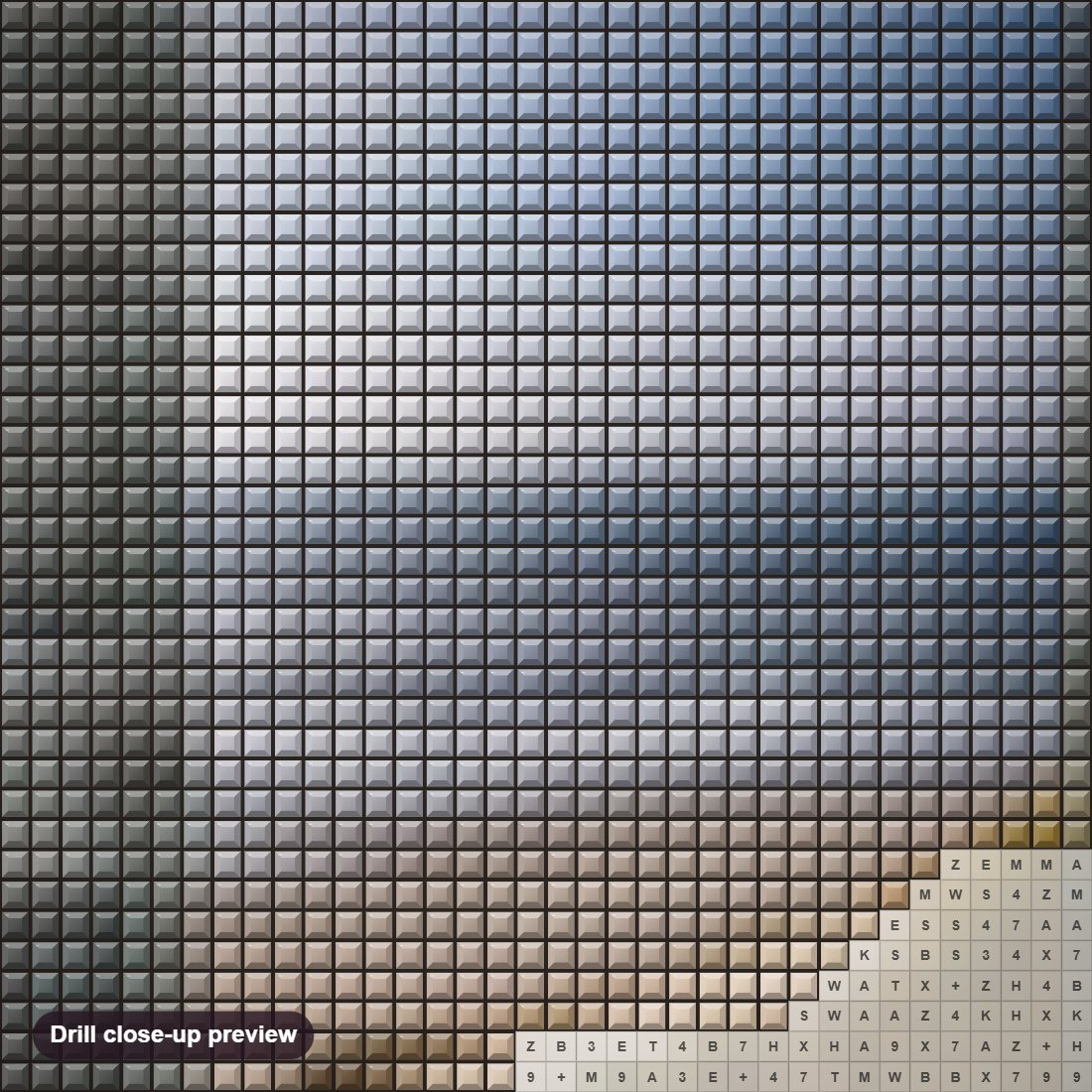 Close-up preview of the Vintage Doorway to Beach diamond painting with square 5D drills and printed canvas symbols