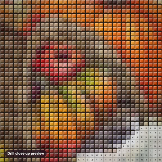 Close-up preview of the Vintage Thanksgiving diamond painting with square 5D drills and printed canvas symbols