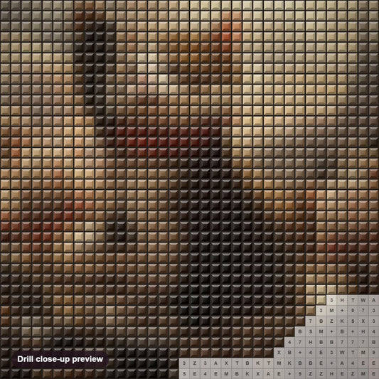 Close-up preview of the We'll Rule the World diamond painting with square 5D drills and printed canvas symbols