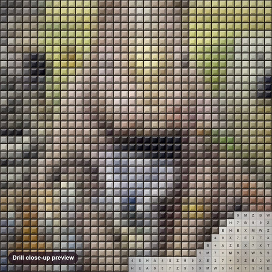 Close-up preview of the Wild Animals diamond painting with square 5D drills and printed canvas symbols