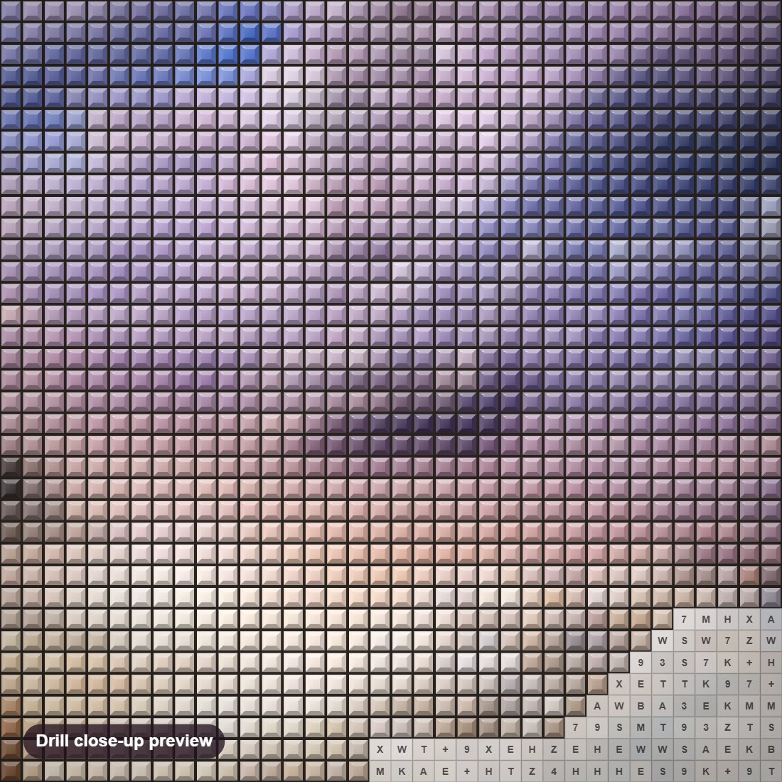Close-up preview of the Windjammer Abstract Art diamond painting with square 5D drills and printed canvas symbols