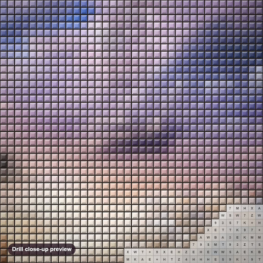 Close-up preview of the Windjammer Abstract Art diamond painting with square 5D drills and printed canvas symbols