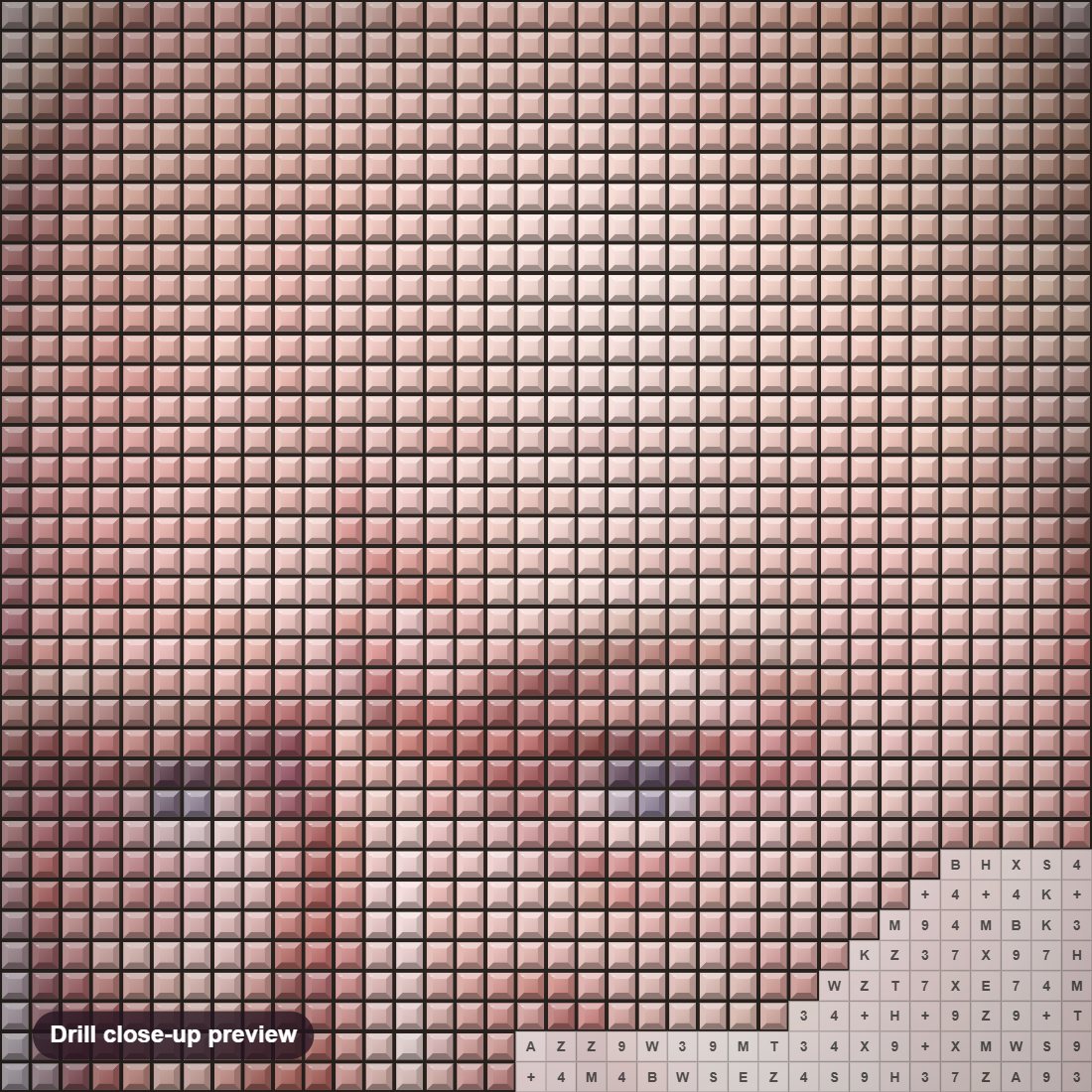 Close-up preview of the Winston Leonard Spencer Churchill diamond painting with square 5D drills and printed canvas symbols